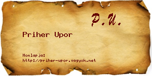 Priher Upor névjegykártya
